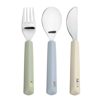 Bestekset met siliconen handvat - Happy Fruits Lemon